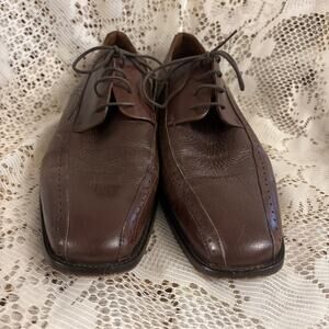 Bachrach Men's US 11 Brown Leather Derby Dress Shoes